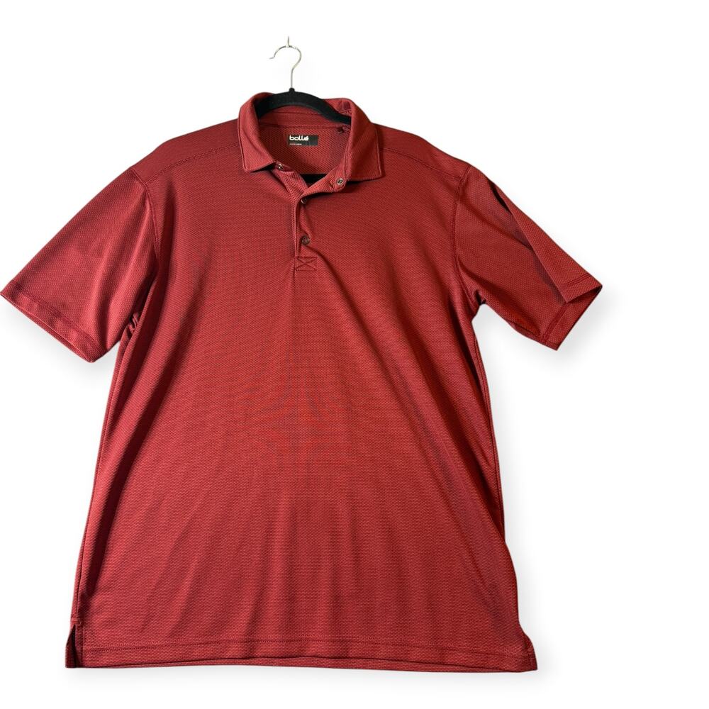 Bolle Polo Golf Shirt, Dark Rust, Snaps, Men's Large